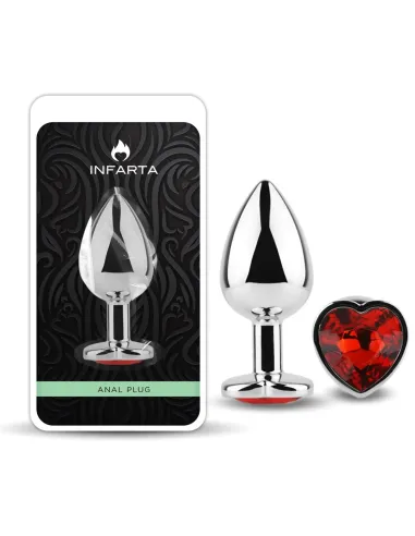Anal plug heart love metal large red | Infarta toys | Plugs