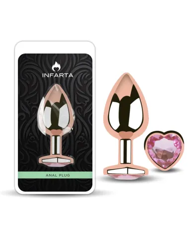 Anal plug heart love rose metal medium rosy | Infarta toys | Plugs
