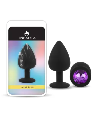 Anal plug gemmo silicone large black plug - purple diamond | Infarta toys | Plugs