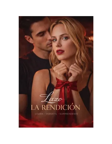 El lazo prohibido - saten elastizado rojo y negro | Infarta fetish | Esposas